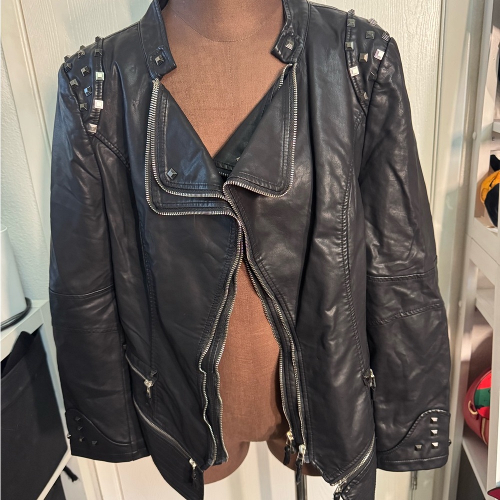 Studded Black Leather Jacket